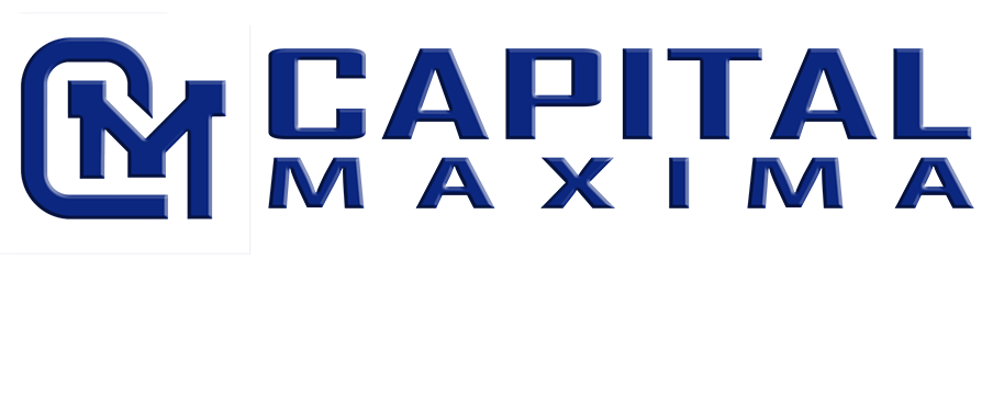 Capitalmaxima logo with fading reflection of the logo
